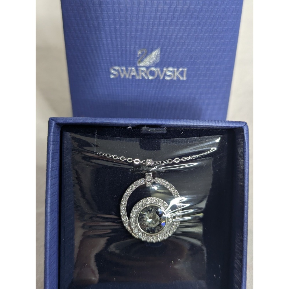 Swarovski Lonely round Pendant crystals rhodium plated chain necklace NEW in BOX